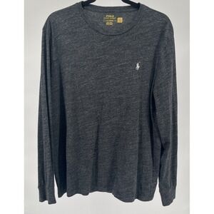 Polo Ralph Lauren Shirt Mens Large Long Sleeve Gray Crewneck Logo Classic Tee